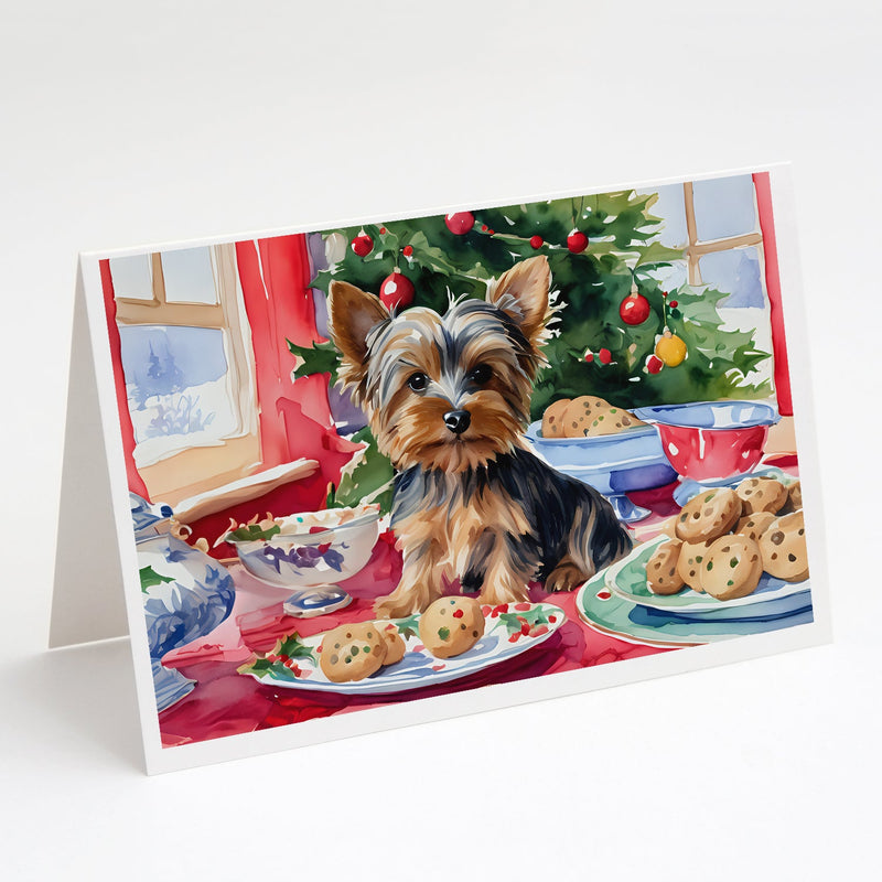 Yorkshire Terrier Yorkie Christmas Cookies Greeting Cards Pack of 8