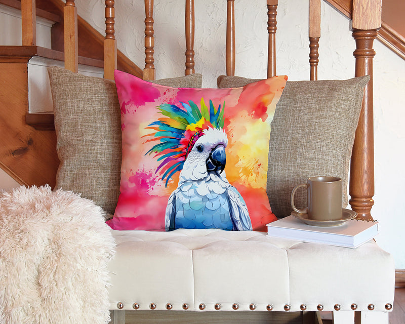 Hippie Animal Cockatoo Throw Pillow - 14x14 Decorative Pillow – Art for Your Home & Patio