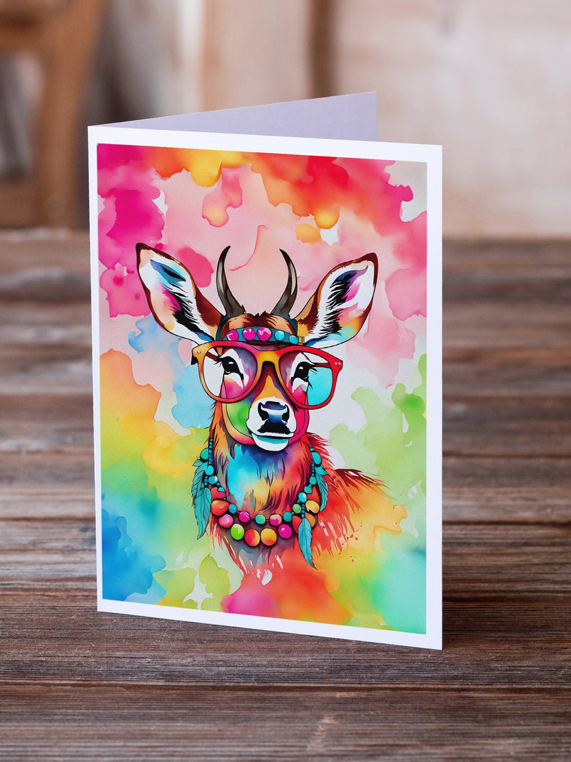 Hippie Animal Deer Greeting Cards Pack of 8