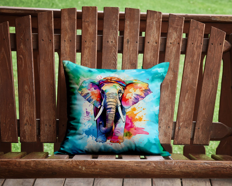 Hippie Animal Elephant Throw Pillow - 14x14 Decorative Pillow – Art for Your Home & Patio