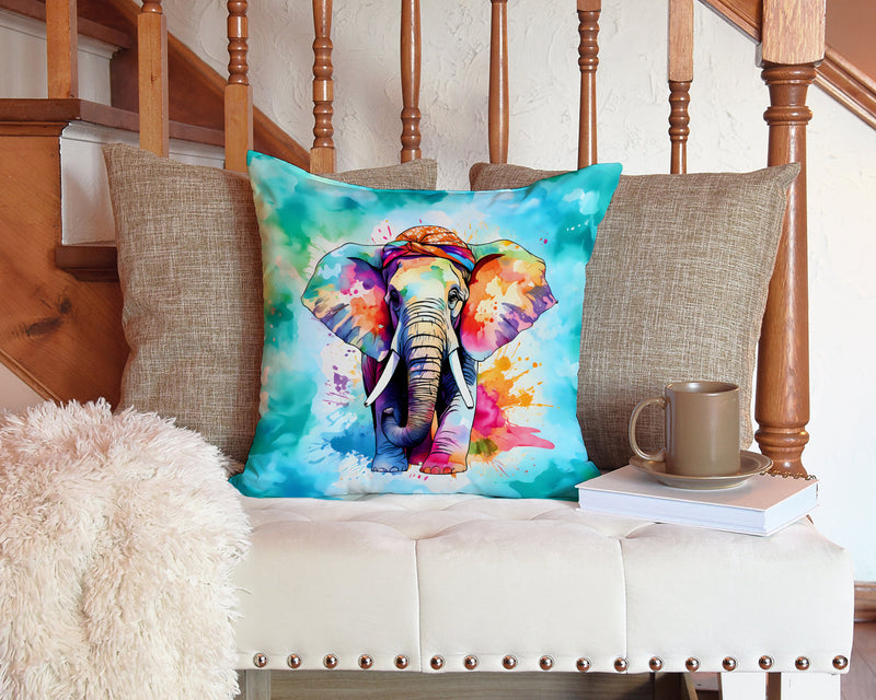 Hippie Animal Elephant Throw Pillow - 14x14 Decorative Pillow – Art for Your Home & Patio