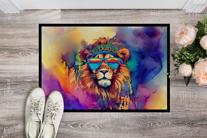 Hippie Animal Lion Doormat-24x36 Indoor / Outdoor Rug | Made in USA