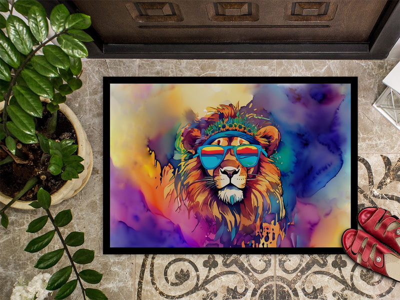 Hippie Animal Lion Doormat-24x36 Indoor / Outdoor Rug | Made in USA