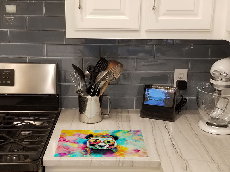 Hippie Animal Panda Glass Cutting Boards – Durable, Decorative Kitchen Art