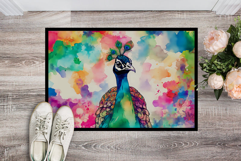 Hippie Animal Peacock Doormat-24x36 Indoor / Outdoor Rug | Made in USA