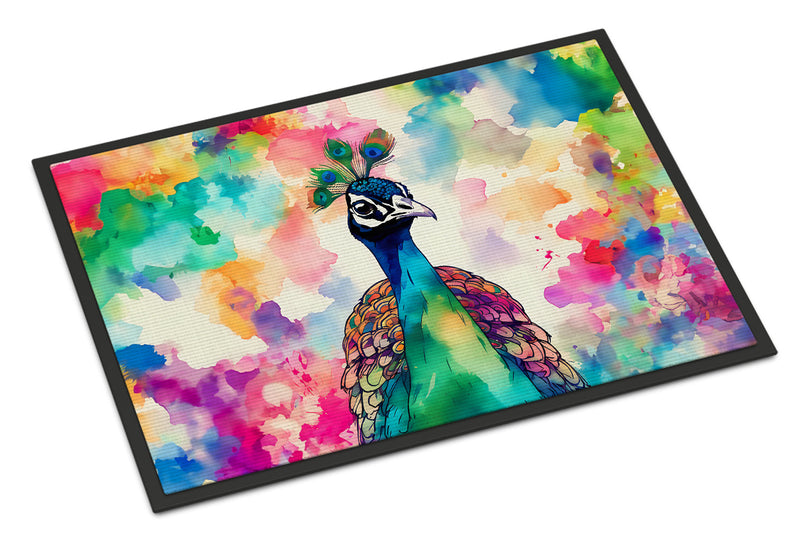 Hippie Animal Peacock Doormat-24x36 Indoor / Outdoor Rug | Made in USA