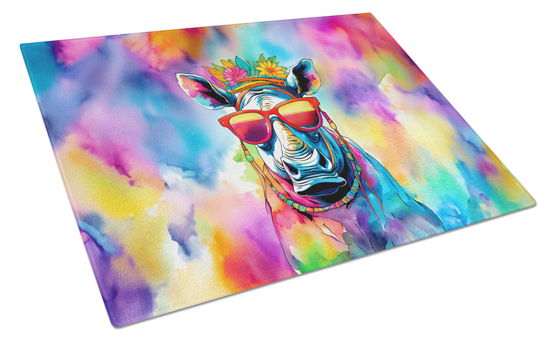 Hippie Animal Rhinoceros Glass Cutting Boards – Durable, Decorative Kitchen Art