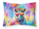 Hippie Animal Rhinoceros Standard Pillowcase – Artistic Decorative Front, White Back