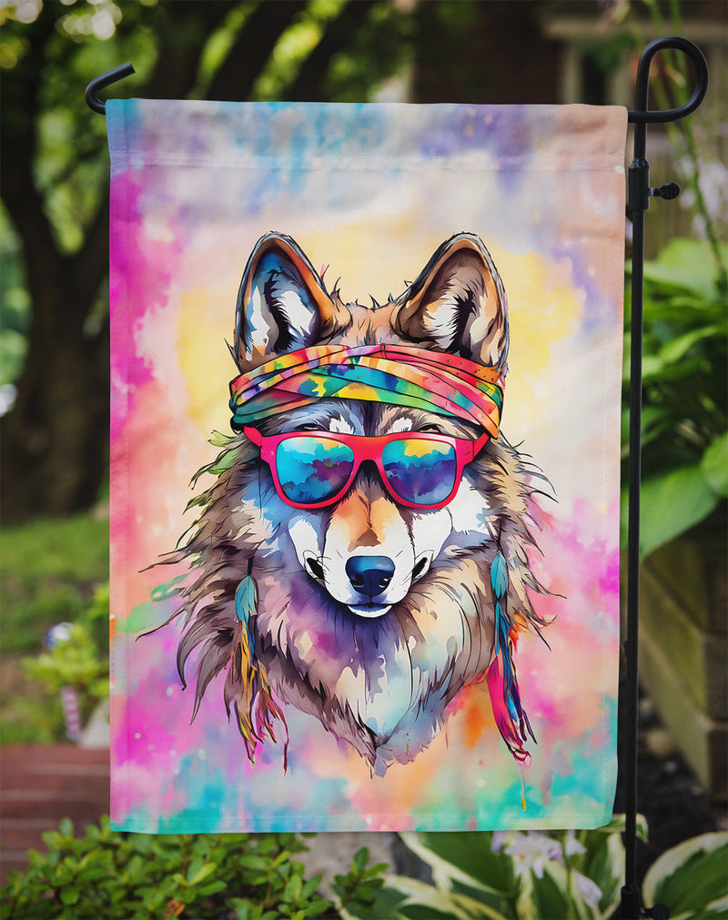 Hippie Animal Wolf Garden Flag