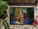 Airedale Terrier and Santa Claus Doormat-24x36 Indoor / Outdoor Rug | Made in USA