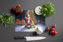 Akita and Santa Claus Glass Cutting Boards – Durable, Decorative Kitchen Art