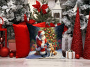 Akita and Santa Claus Throw Pillow - 14x14 Decorative Pillow – Art for Your Home & Patio