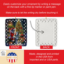 Alaskan Malamute and Santa Claus Porcelain Ornament