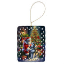 Alaskan Malamute and Santa Claus Porcelain Ornament