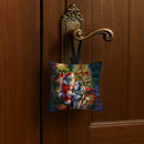 Alaskan Malamute and Santa Claus Hanging Square Fabric Ornament 3.5 × 3.5