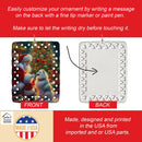 American Eskimo and Santa Claus Porcelain Ornament