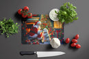 American Eskimo and Santa Claus Glass Cutting Boards – Durable, Decorative Kitchen Art