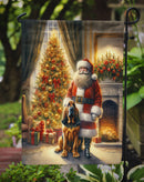 Bloodhound with Santa Garden Flag – Christmas Dog Yard Decor