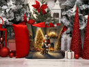 Bloodhound and Santa Claus Throw Pillow - 14x14 Decorative Pillow – Art for Your Home & Patio
