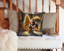 Bloodhound and Santa Claus Throw Pillow - 14x14 Decorative Pillow – Art for Your Home & Patio
