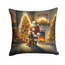Bloodhound and Santa Claus Throw Pillow - 14x14 Decorative Pillow – Art for Your Home & Patio