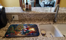 Bluetick Hound and Santa Claus Dish Drying Mat