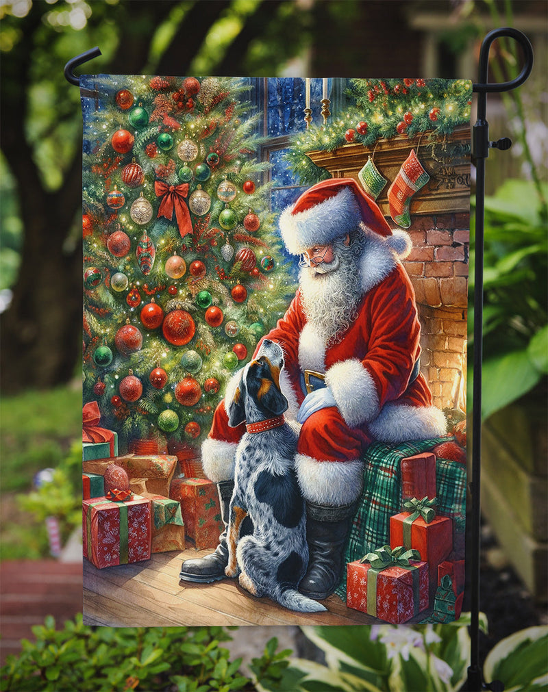 Bluetick Hound with Santa Garden Flag – Christmas Dog Yard Decor