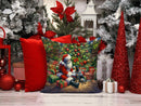 Bluetick Hound and Santa Claus Throw Pillow - 14x14 Decorative Pillow – Art for Your Home & Patio