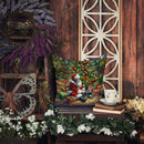 Bluetick Hound and Santa Claus Throw Pillow - 14x14 Decorative Pillow – Art for Your Home & Patio