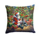 Bluetick Hound and Santa Claus Throw Pillow - 14x14 Decorative Pillow – Art for Your Home & Patio