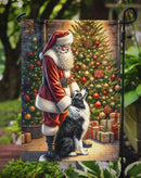 Border Collie with Santa Garden Flag – Christmas Dog Yard Decor