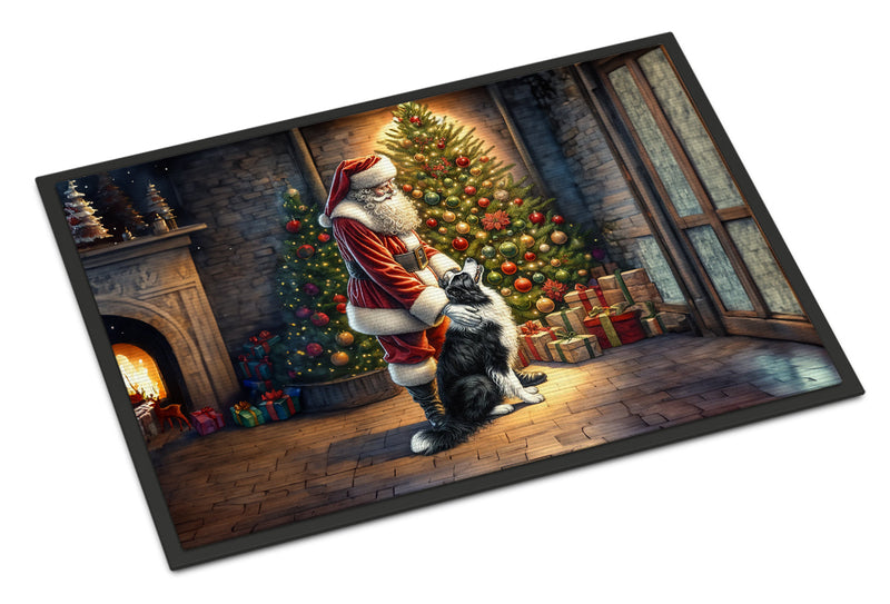 Border Collie and Santa Claus Doormat