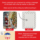 Borzoi and Santa Claus Porcelain Ornament