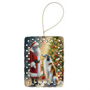 Borzoi and Santa Claus Porcelain Ornament