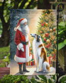 Borzoi with Santa Garden Flag – Christmas Dog Yard Decor