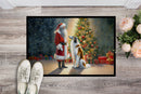Borzoi and Santa Claus Doormat-24x36 Indoor / Outdoor Rug | Made in USA