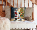 Borzoi and Santa Claus Throw Pillow - 14x14 Decorative Pillow – Art for Your Home & Patio