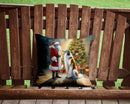 Borzoi and Santa Claus Throw Pillow - 14x14 Decorative Pillow – Art for Your Home & Patio