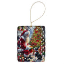 Boston Terrier and Santa Claus Porcelain Ornament