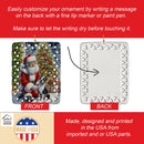 Boston Terrier and Santa Claus Porcelain Ornament