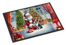 Boston Terrier and Santa Claus Doormat-24x36 Indoor / Outdoor Rug | Made in USA