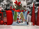 Boston Terrier and Santa Claus Throw Pillow - 14x14 Decorative Pillow – Art for Your Home & Patio