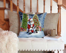 Boston Terrier and Santa Claus Throw Pillow - 14x14 Decorative Pillow – Art for Your Home & Patio