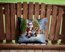 Boston Terrier and Santa Claus Throw Pillow - 14x14 Decorative Pillow – Art for Your Home & Patio