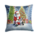Boston Terrier and Santa Claus Throw Pillow - 14x14 Decorative Pillow – Art for Your Home & Patio