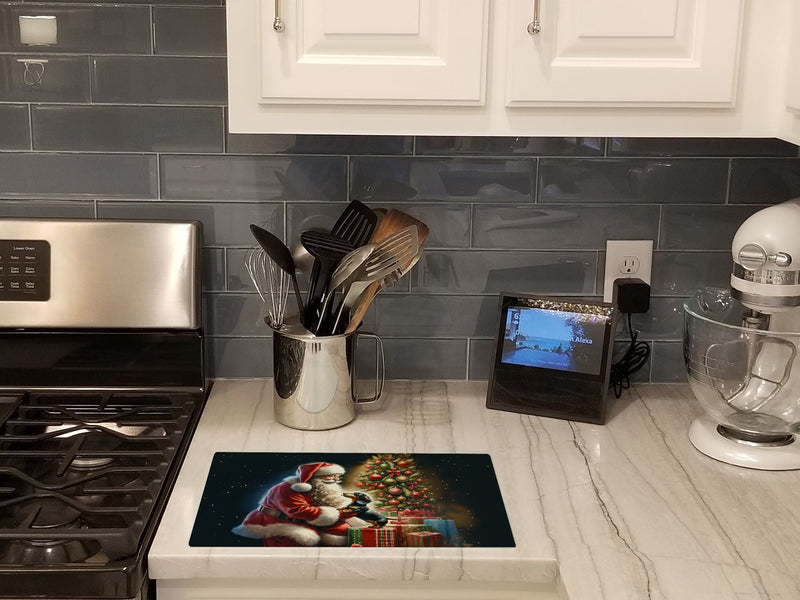 Dachshund and Santa Claus Glass Cutting Boards – Durable, Decorative Kitchen Art