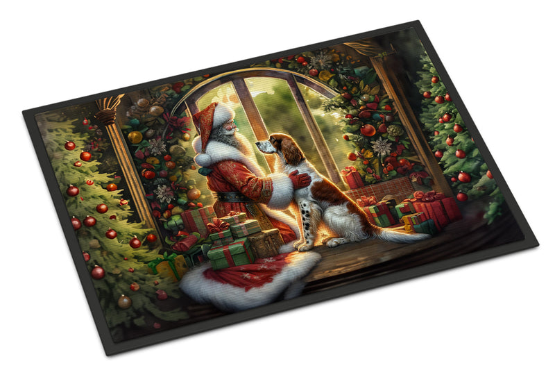 English Setter and Santa Claus Doormat