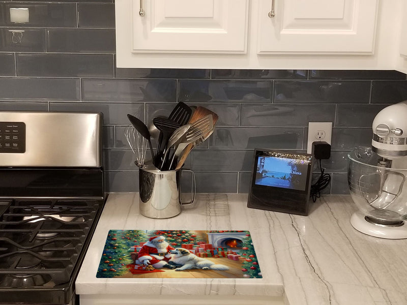 Great Pyrenees and Santa Claus Glass Cutting Boards – Durable, Decorative Kitchen Art