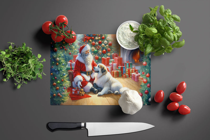 Great Pyrenees and Santa Claus Glass Cutting Boards – Durable, Decorative Kitchen Art