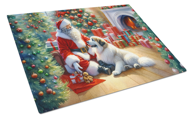 Great Pyrenees and Santa Claus Glass Cutting Boards – Durable, Decorative Kitchen Art